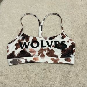 She Solid Hardcore Everyday Sports Bra in Canyon Cow Print/Black